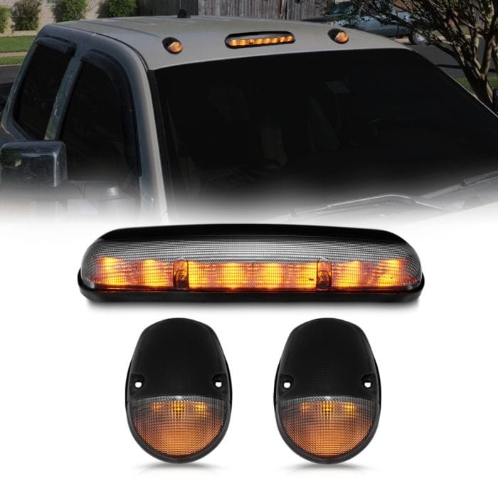 CHEVY SILVERADO / GMC SIERRA CLASSIC 02-07 LED AMBER CAB LIGHTS SMOKE LENS 3PC